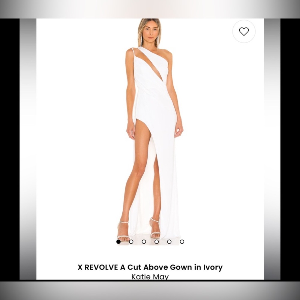 KATIE MAY revolve White cut out dress (sheer panel in cutouts) Small NWOT